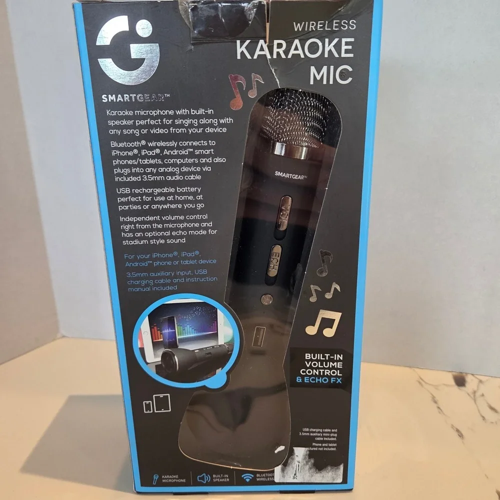 SmartGear Wireless Karaoke Microphone Built-in Speaker Bluetooth‎ Rechargeable